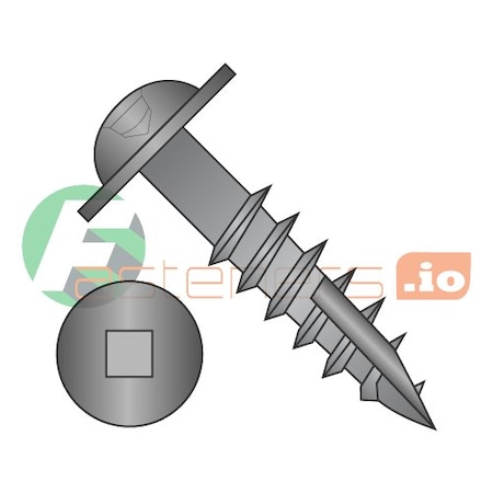 Newport Fasteners Wood Screw, #10, 1-1/4 in, Black Oxide Steel Round Head Square Drive, 3500 PK 754173